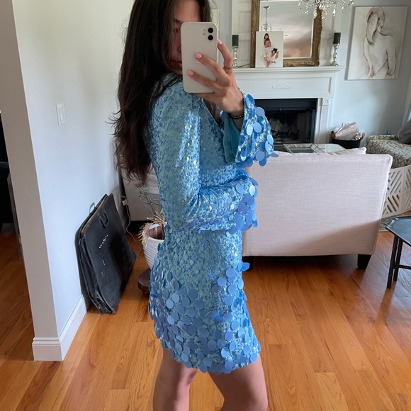 Loveshackfancy lightning dress blue sequin dress - Picture 2 of 4